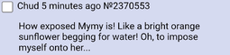 the average 'sharty ongezellig spammer, note that Mymy is canonically 16