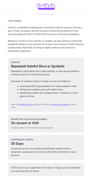 File:30 days twitch ban for hate speech notice.png
